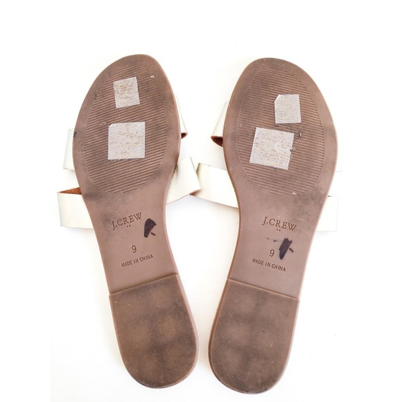 J Crew Faux Vegan Leather Slide Sandal Women's Sz 9 Metallic Gold Minimalist EUC - Picture 6 of 8